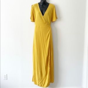 Yellow Wrap Maxi Dress
